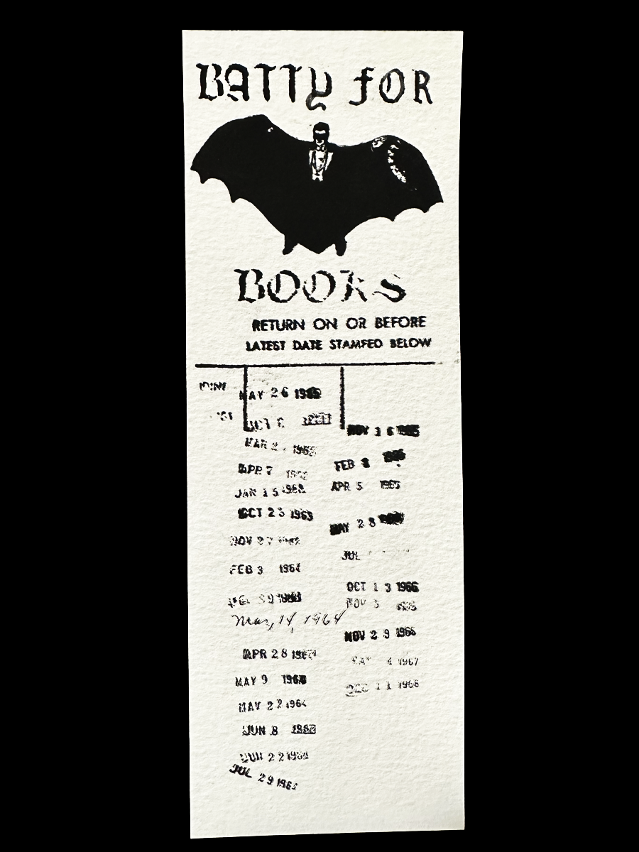 Batty for books bookmark