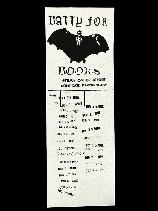 Batty for books bookmark